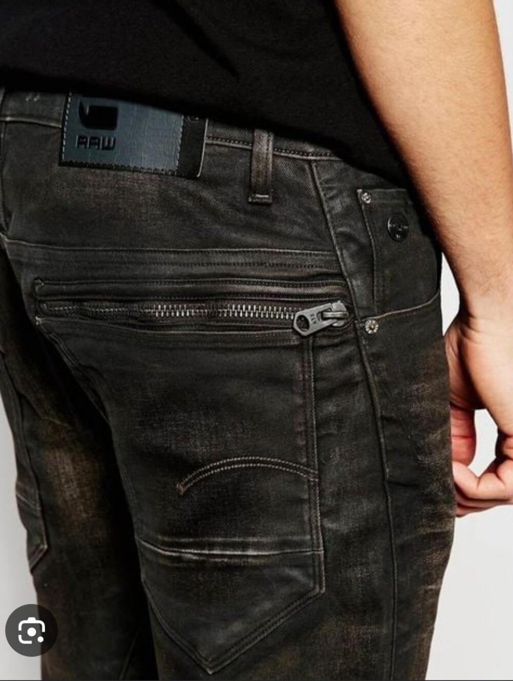 G-Star Black Skinny Jeans with Dual Rear Zippers